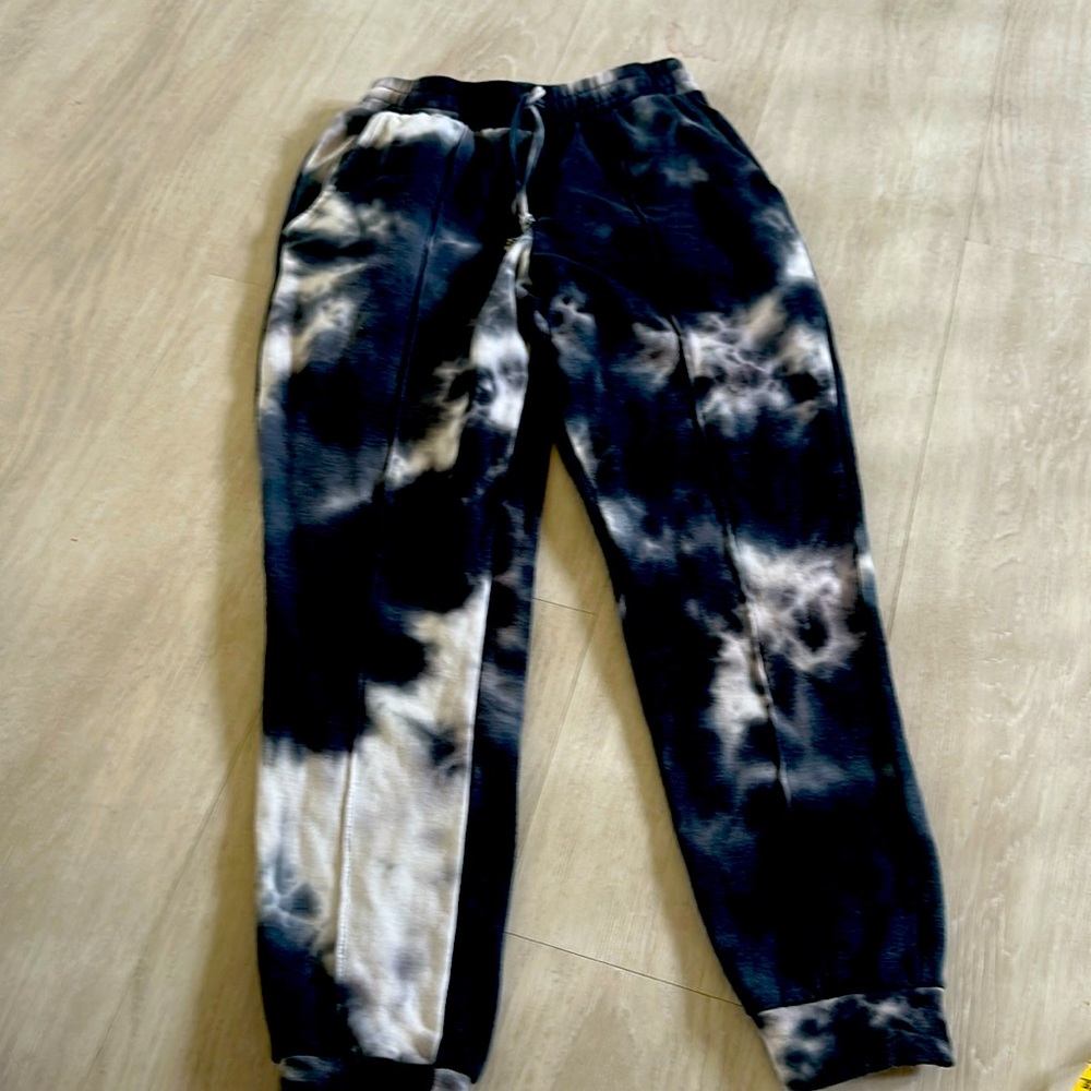 Black and white tie-dye joggers, good condition. From Nordstrom
